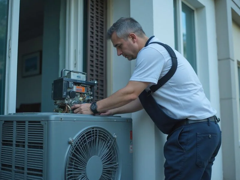Fan capacitor replacement on outdoor unit