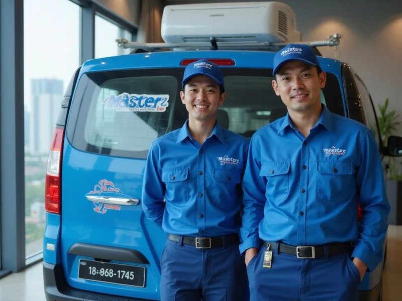 Masterz Aircond technicians in uniform
