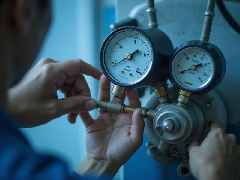 Refrigerant pressure check during aircond repair