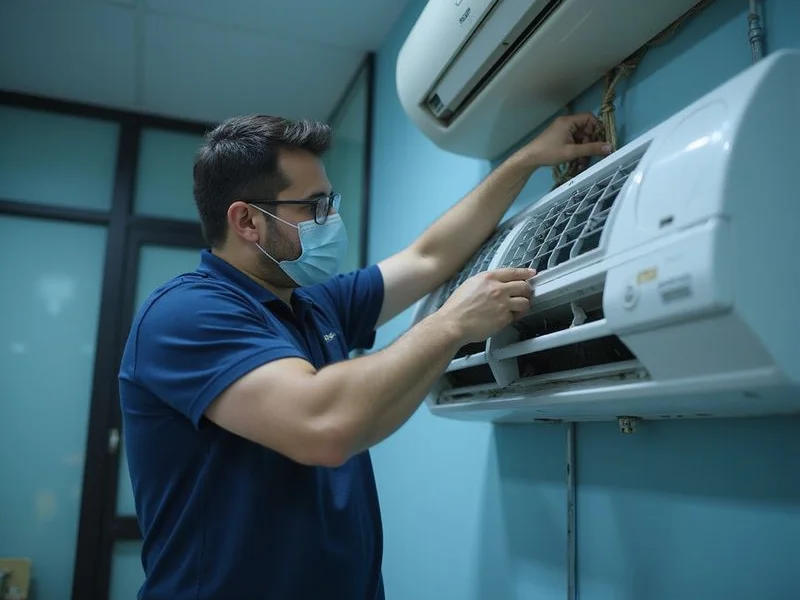 Shop-lot aircond repair with minimal disruption