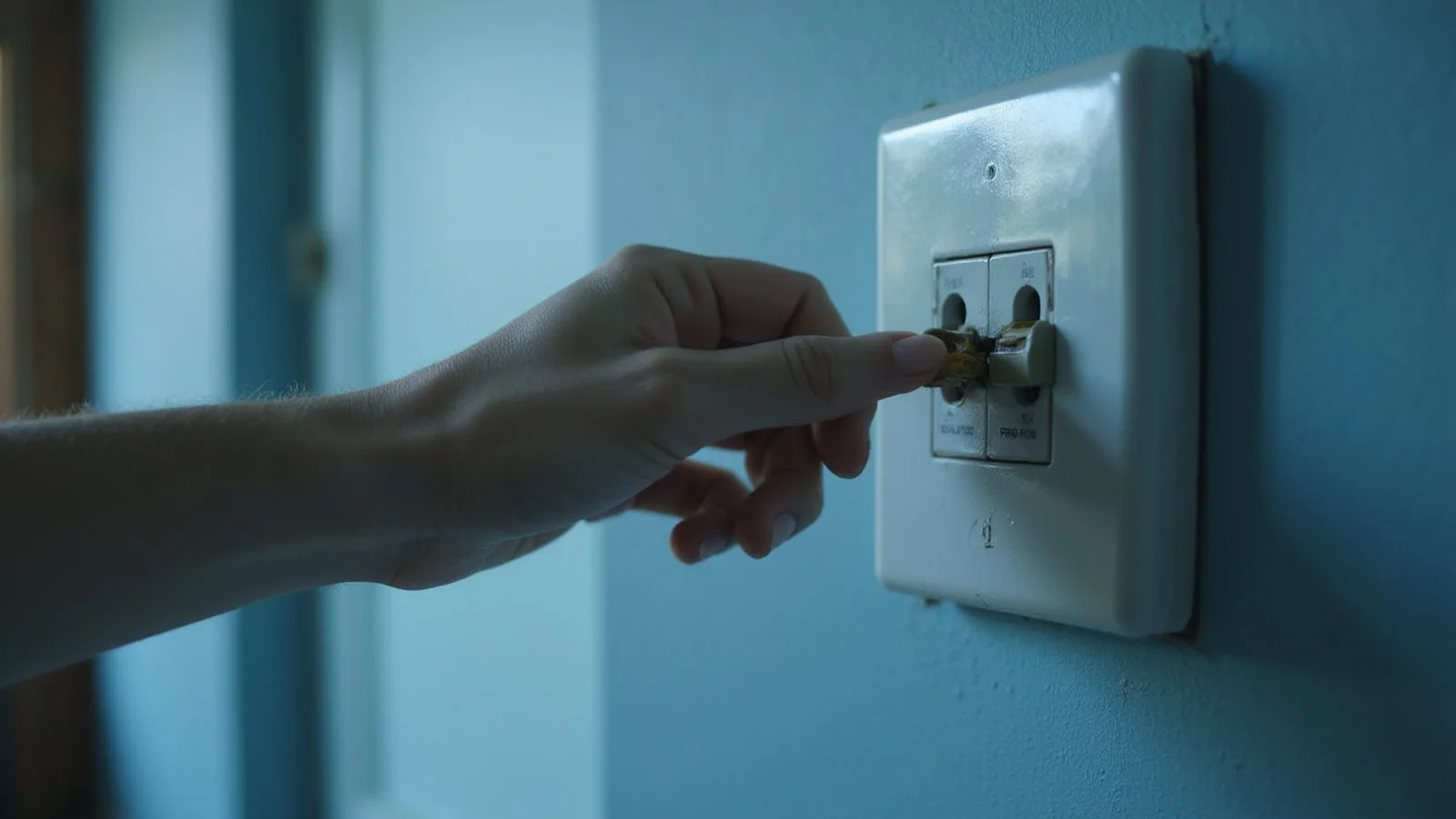 Tripped breaker beside an aircond electrical panel