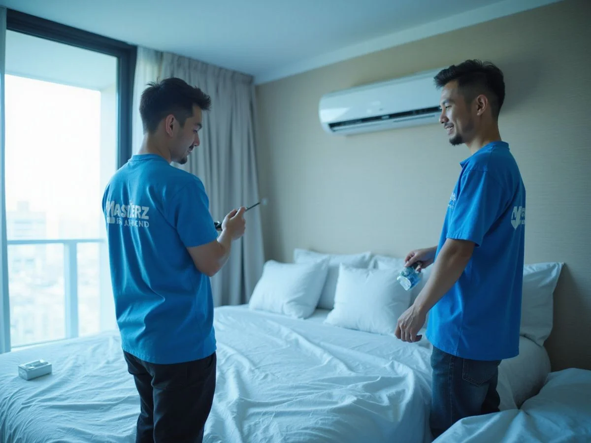 Masterz technicians at work in a KL condo