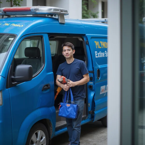 Masterz technician arriving at a KL condo for aircond service