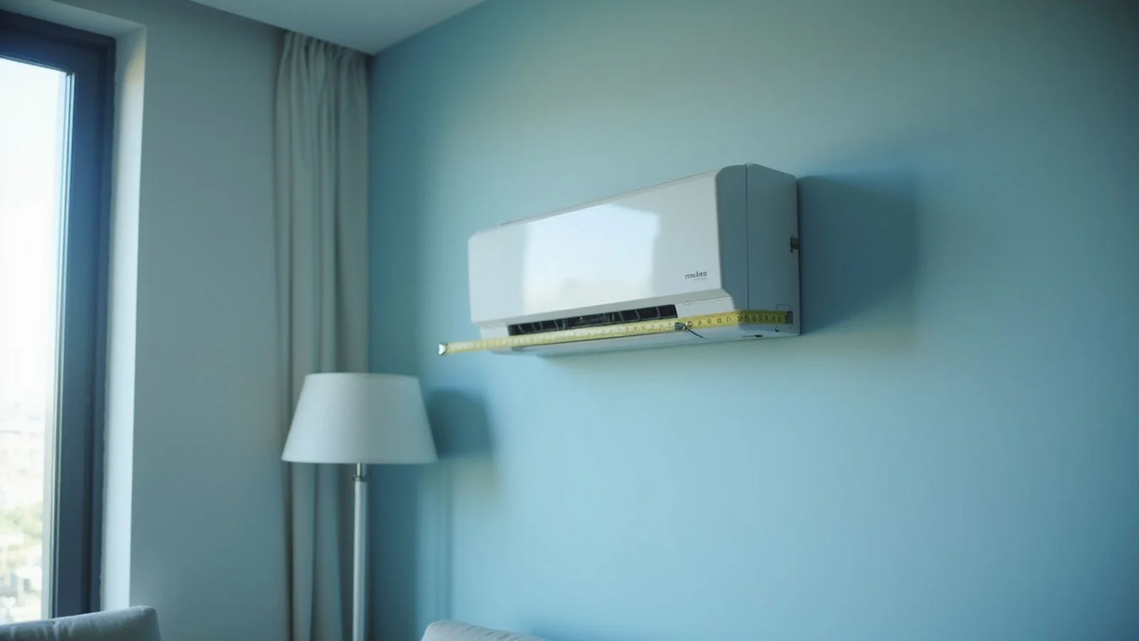 Wall-mounted aircond in a bright Malaysian living room
