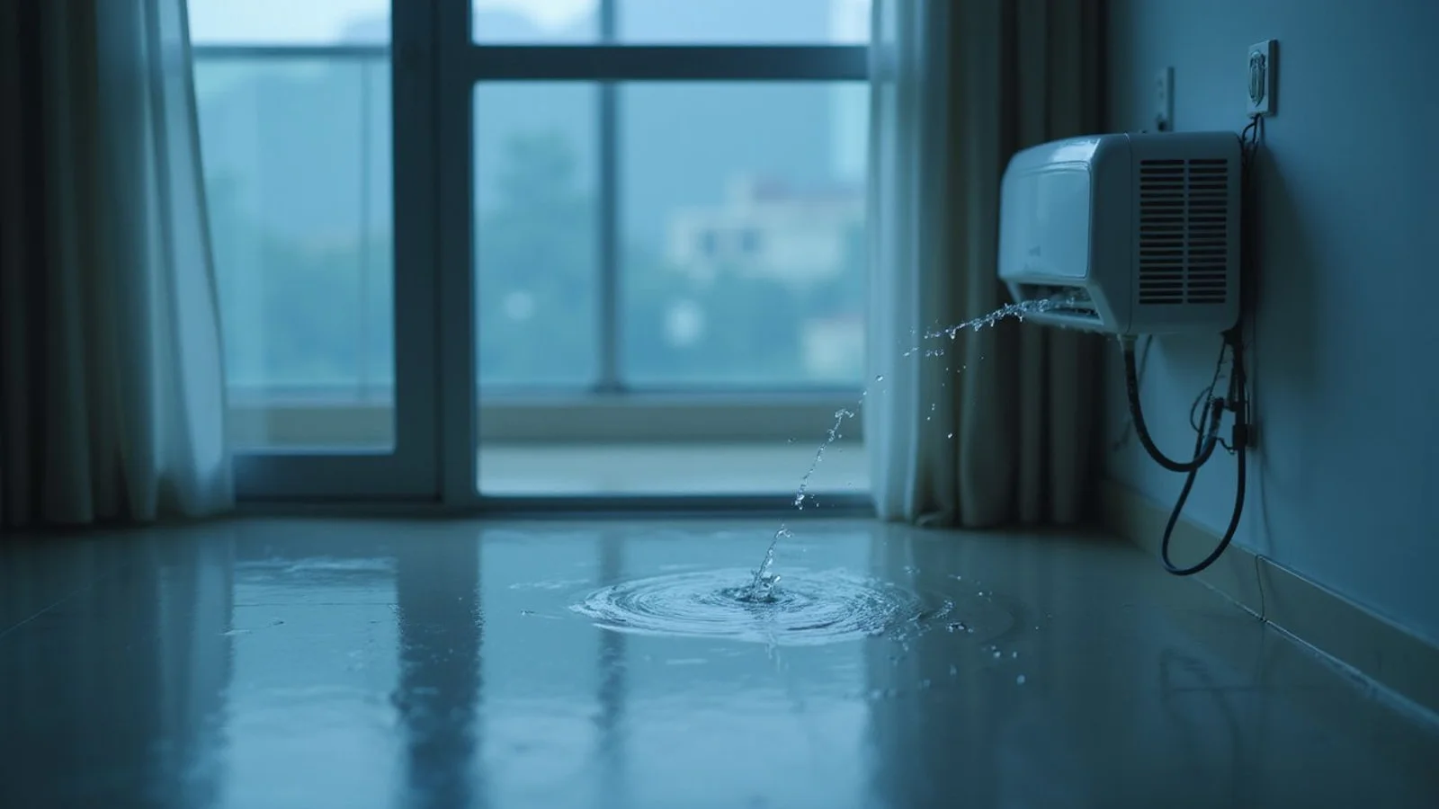 Water dripping from an aircond indoor unit
